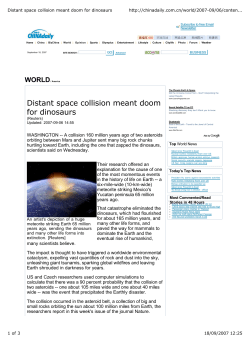 Distant space collision meant doom for dinosaurs