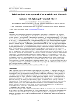 Relationship of Anthropometric Characteristics and Kinematic