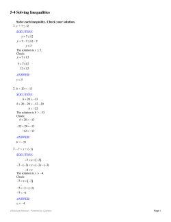 5-4 Solving Inequalities