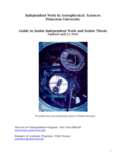 Guide to Junior Independent Work and Senior Thesis