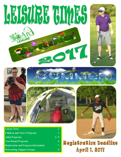 Summer 2017 Leisure Times and Registration Form