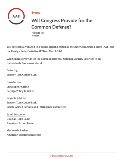 Will Congress Provide for the Common Defense?