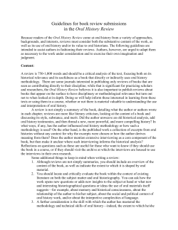 Guidelines for book reviews
