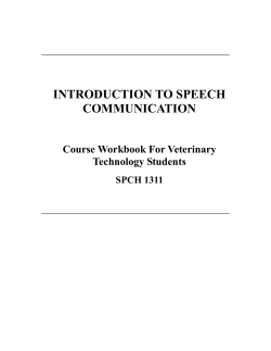 Course Workbook For Veterinary Technology Students