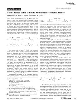 Garlic Source of the Ultimate Antioxidants Sulfenic Acids