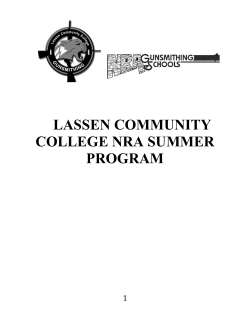 NRA Summer Courses Tool and Firearm list