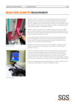 MEAN FIBRE DIAMETER MEASUREMENT