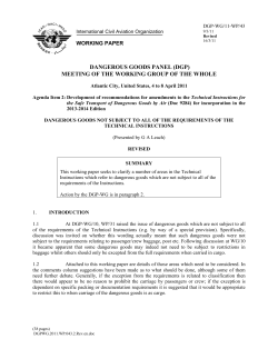 Dangerous Goods not Subject to all of the Requirements of