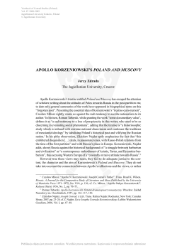 apollo korzeniowski`s poland and muscovy