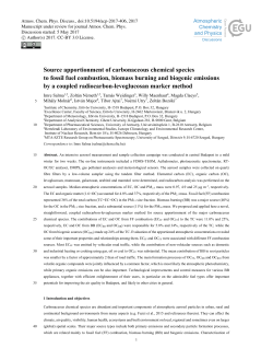 Source apportionment of carbonaceous chemical species to fossil