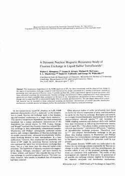 A Dynamic Nuclear Magnetic Resonance Study of Fluorine