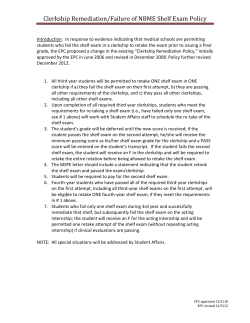 Clerkship Remediation/Failure of NBME Shelf Exam Policy