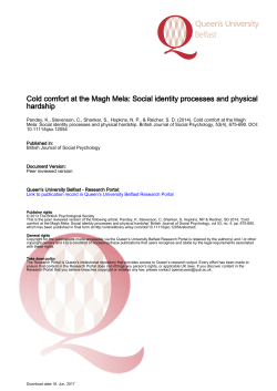 Cold comfort at the Magh Mela: Social identity processes and