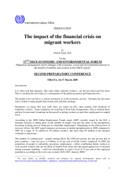 The impact of the financial crisis on migrant workers