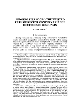 The Twisted Path of Recent Zoning Variance Decisions in Wisconsin