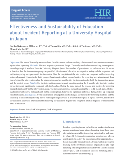 Effectiveness and Sustainability of Education about Incident