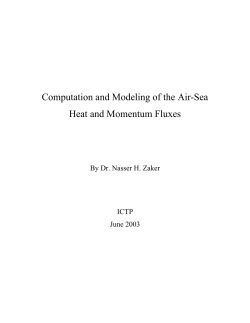 Computation and Modeling of the Air-Sea Heat and - Indico