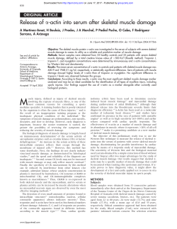 Release of o-actin into serum after skeletal muscle damage