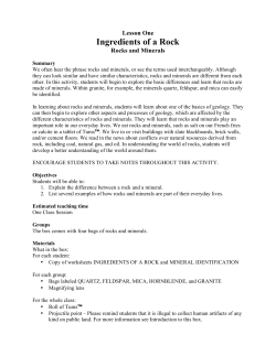 Rocks and Minerals Lesson