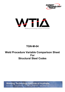 TGN-M-04 Weld Procedure Variable Comparison Sheet For
