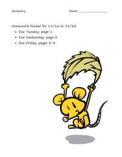 Homework Packet for 11/16 to 11/20 &bull; Due Tuesday: page 1 &bull; Due