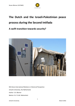 The Dutch and the Israeli-Palestinian peace process during the