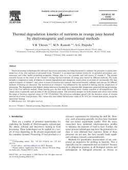 Thermal degradation kinetics of nutrients in orange juice heated by