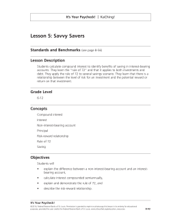 Savvy Savers - Federal Reserve Bank of St. Louis