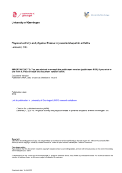 Physical activity and physical fitness in juvenile idiopathic