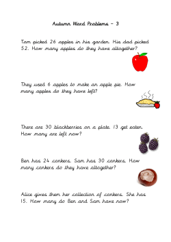 Autumn Word Problems &ndash; 3 Tom picked 26 apples in his garden. His