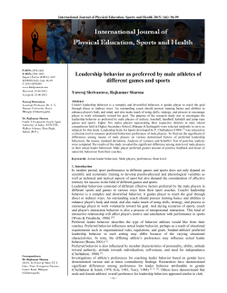 - International Journal of Physical Education, Sports and