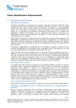 AML Booklet - Federation Alliance