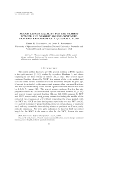 PERIOD&ndash;LENGTH EQUALITY FOR THE NEAREST INTEGER AND