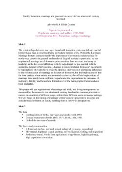 Family formation, marriage and procreative careers in late