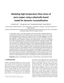 Modeling high temperature flow stress of pure copper using a