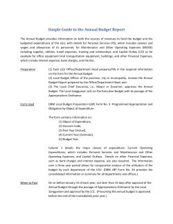Simple Guide to the Annual Budget Report