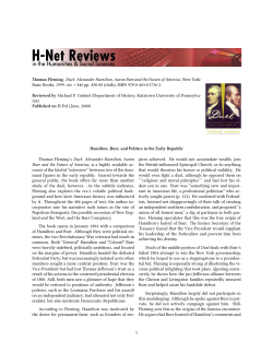 Hamilton, Burr, and Politics in the Early Republic - H-Net
