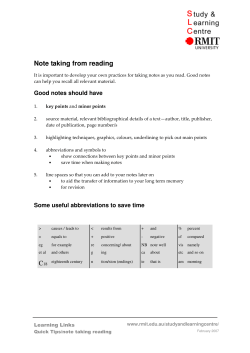 Note taking from reading
