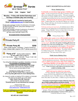 Birthday Parties - Valarena Roller Rink