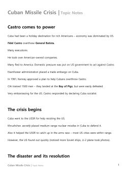 Cuban Missile Crisis |Topic Notes