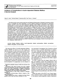 Incidence of Complications in Insulin