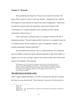 Chapter 5&mdash;Elements - Gateshead Presbyterian Church
