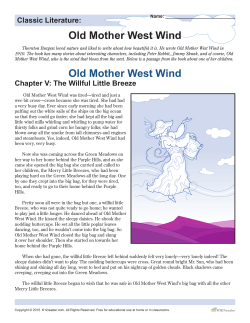 Classic Literature: Old Mother West Wind