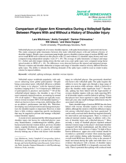 Comparison of Upper Arm Kinematics During a Volleyball Spike