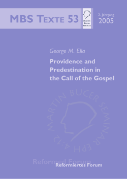 Providence and Predestination in the Call of the Gospel