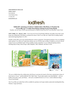 Kidfresh&reg; Announces Exclusive Collaboration with Disney to