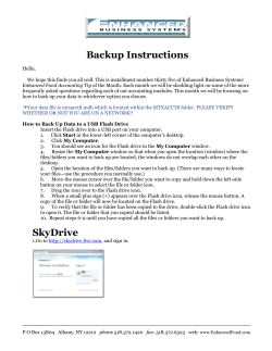 Backup Instructions SkyDrive