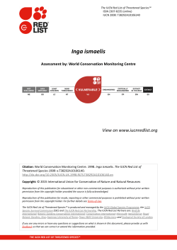 Inga ismaelis - IUCN Red List