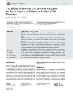 The Effects of Smoking and Smoking Cessation on Spine Surgery: A