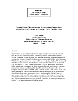 National Labor Movements and Transnational